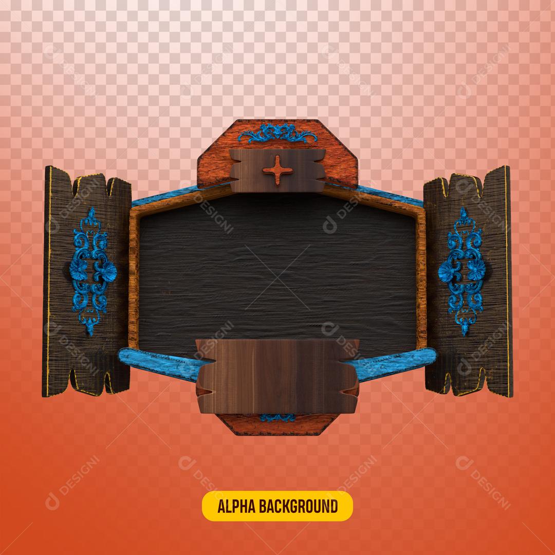 Elemento 3D Para Composição De Madeira Janela PNG Transparente