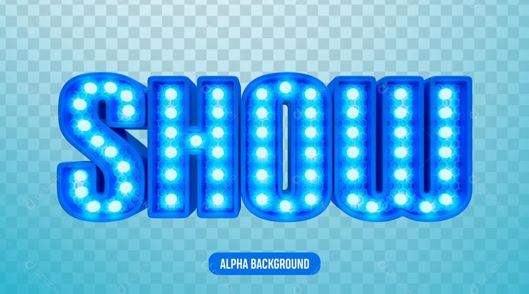 Texto 3D Para Composição Show Com Luzes PNG Transparente