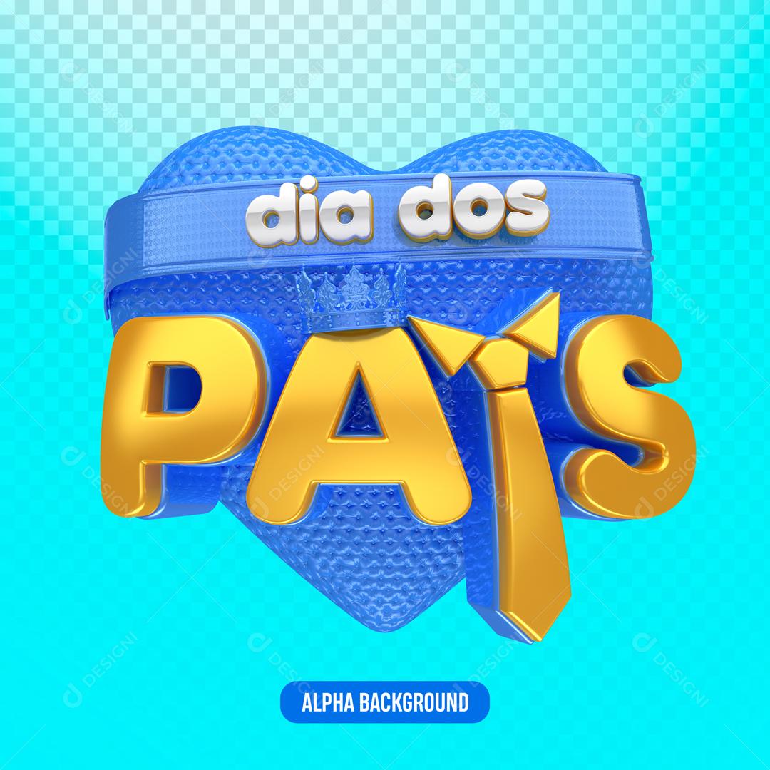 Selo 3D Para Composição Dia dos Pais PNG Transparente