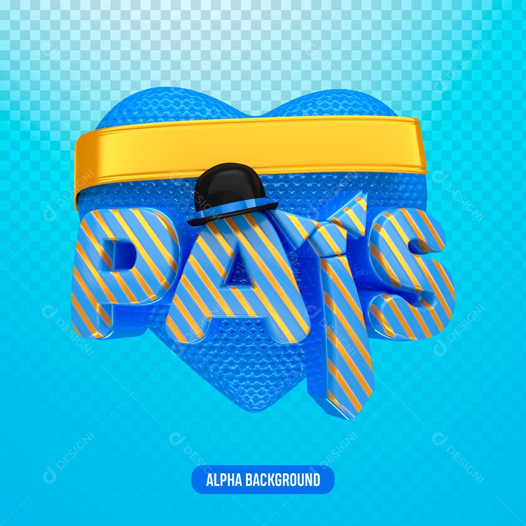 Selo 3D Para Composição Dia dos Pais PNG Transparente