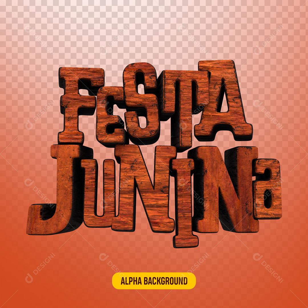 Texto 3D Para Composição Festa Junina PNG Transparente