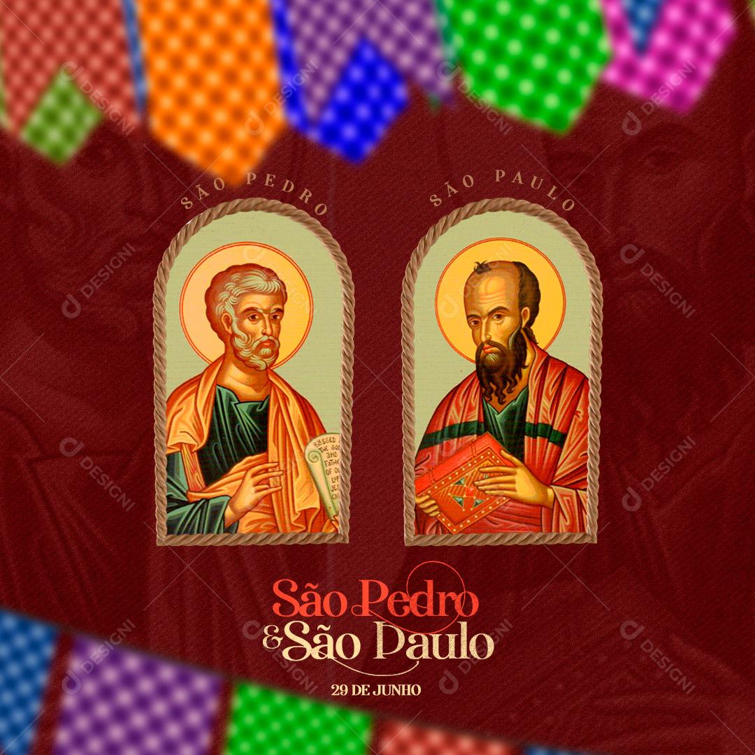 Dia de São Pedro e São Paulo Social Media PSD Editável