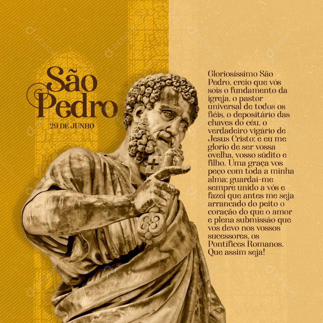 Post Dia de São Pedro 29 De Junho Santo Social Media PSD Editável