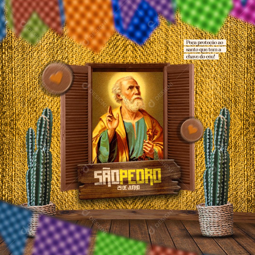 Dia de São Pedro 29 De Junho Santo Social Media PSD Editável
