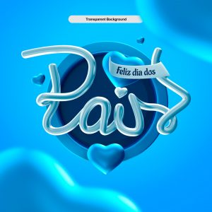 Selo 3D Para Composição Feliz Dia Dos Pais PSD