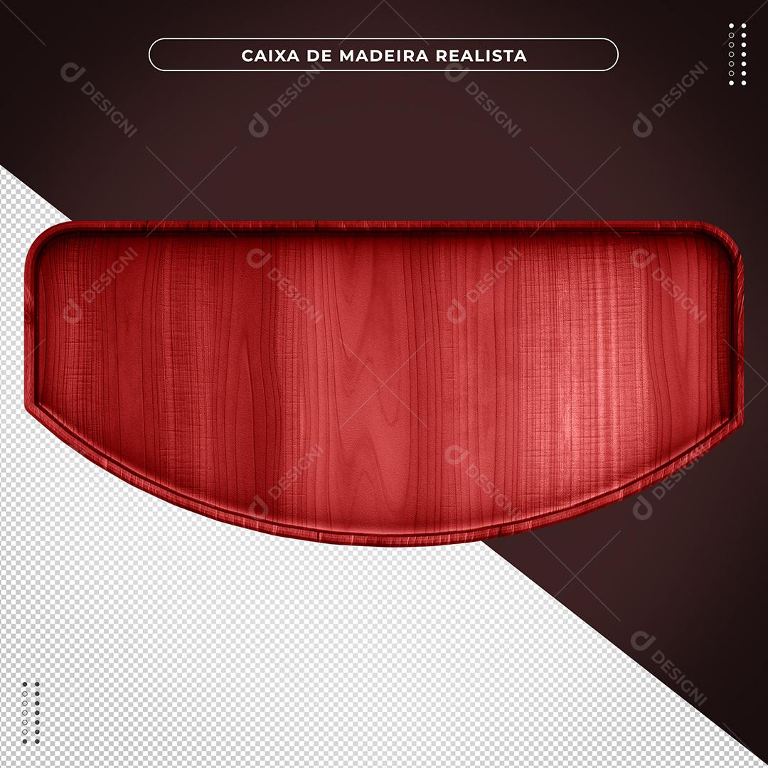 Placa de Madeira Vermelho Elemento 3D para Composição PSD