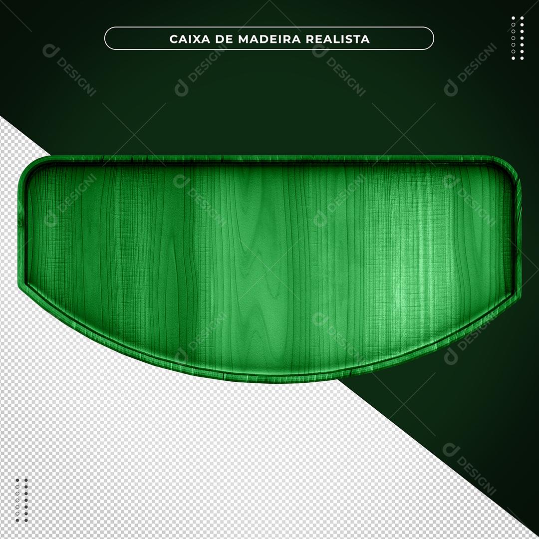 Placa de Madeira Verde Elemento 3D para Composição PSD