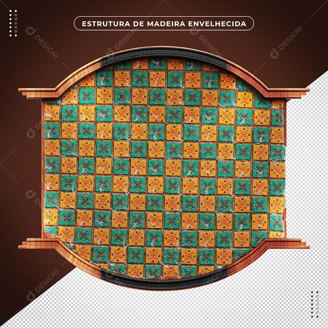 Estrutura de Madeira Envelhecida Elemento 3D Para Composição PSD