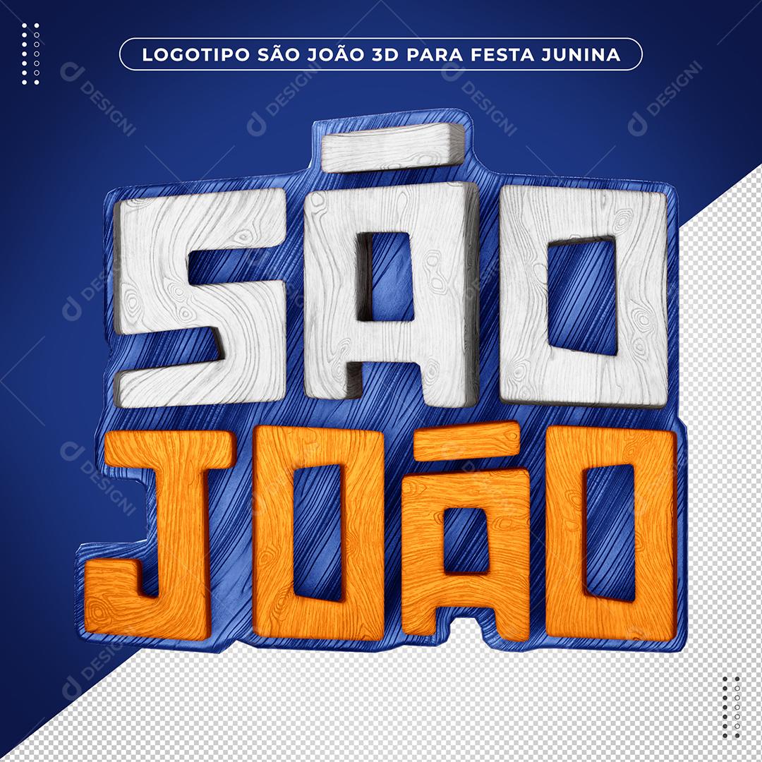 São João Texto 3D para Composição PSD