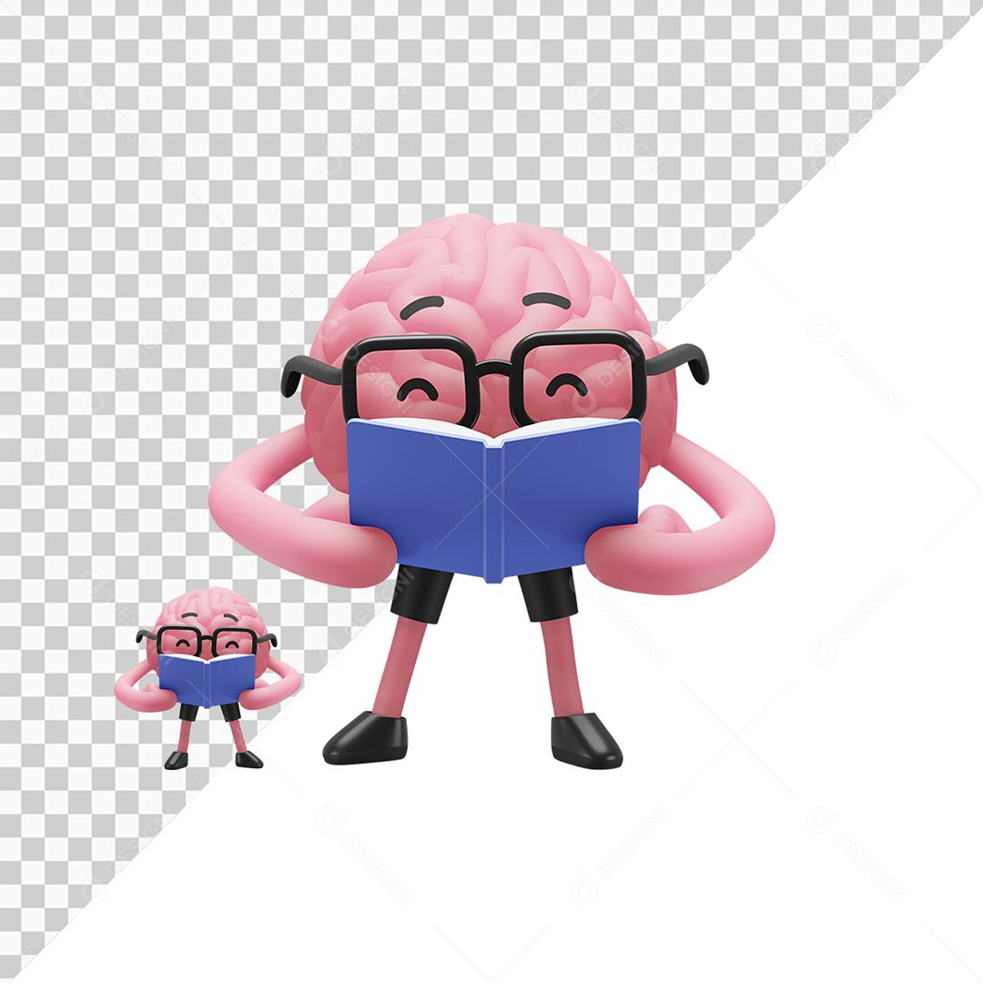 Dois Personagens 3D Lendo Um Livro PSD