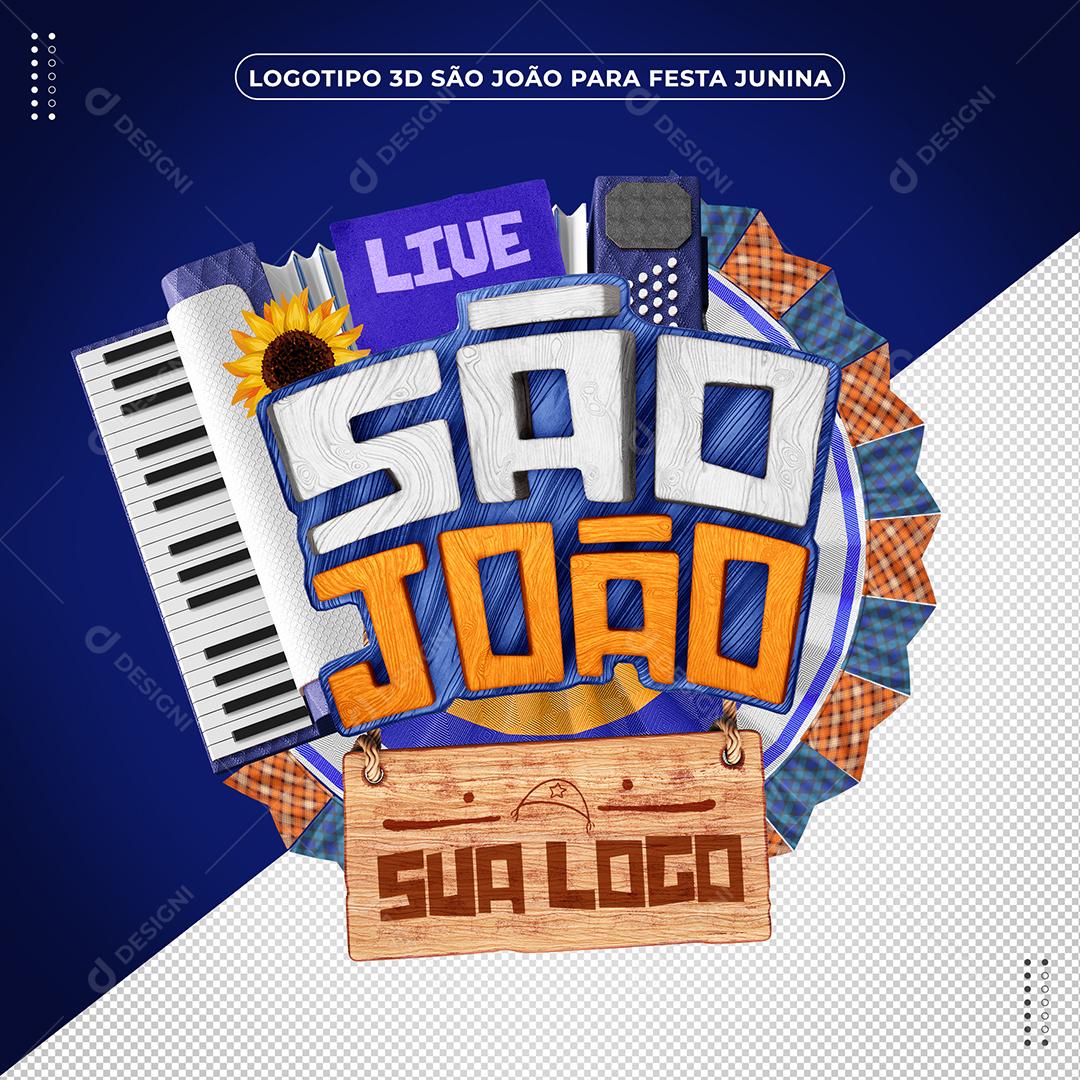 Live  São João Selo 3D Para Composição PSD