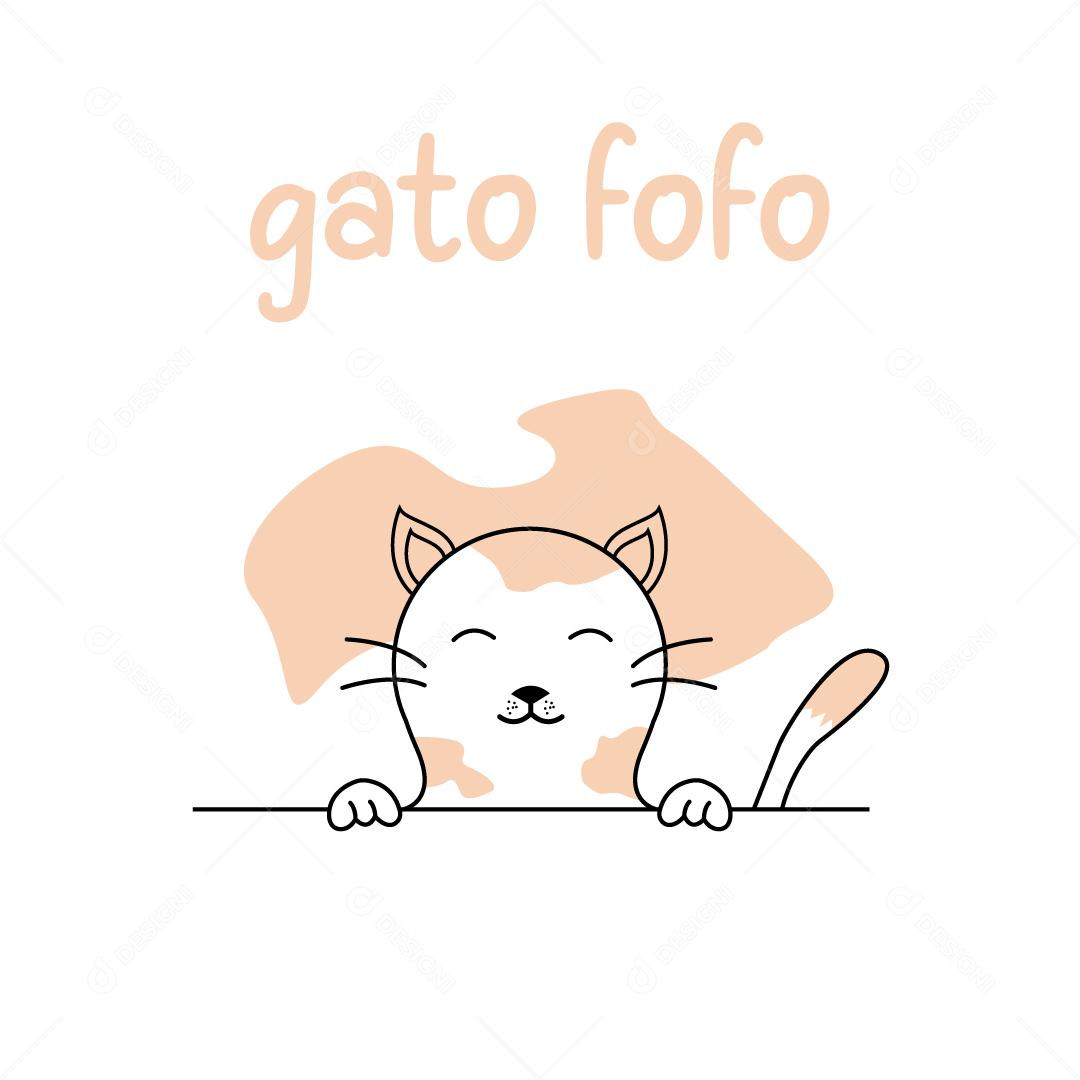 Ilustração de Gato fofo Vetor EPS