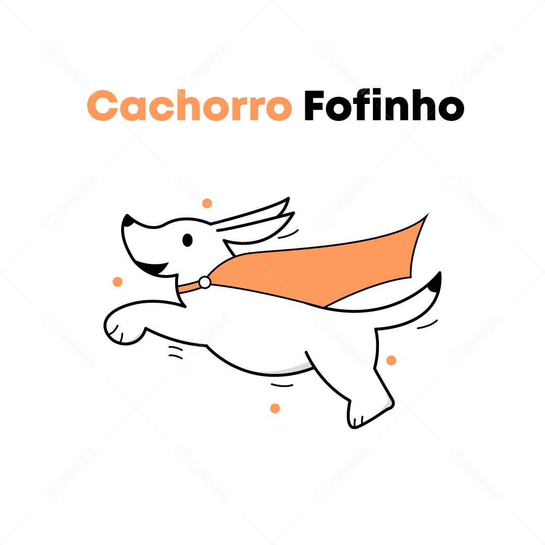 Ilustração de Cachorro fofinho com capa de herói Vetor EPS