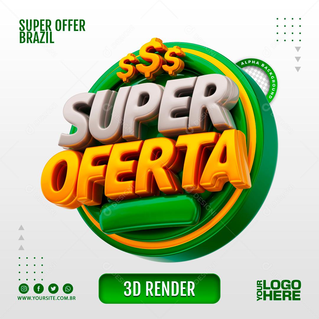 Selo 3D Para Composição Super Ofertas PSD