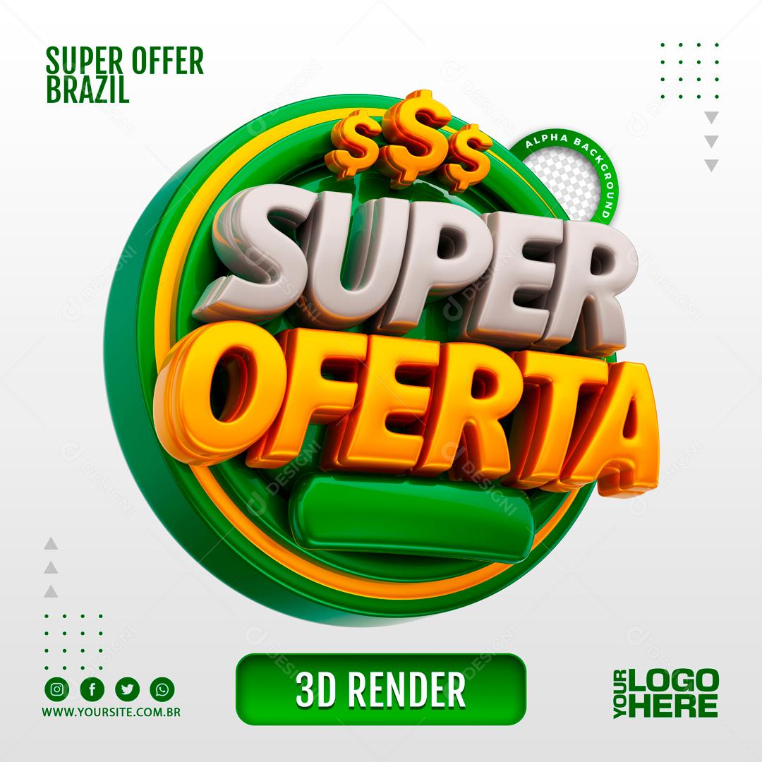 Selo 3D Para Composição Super Ofertas PSD