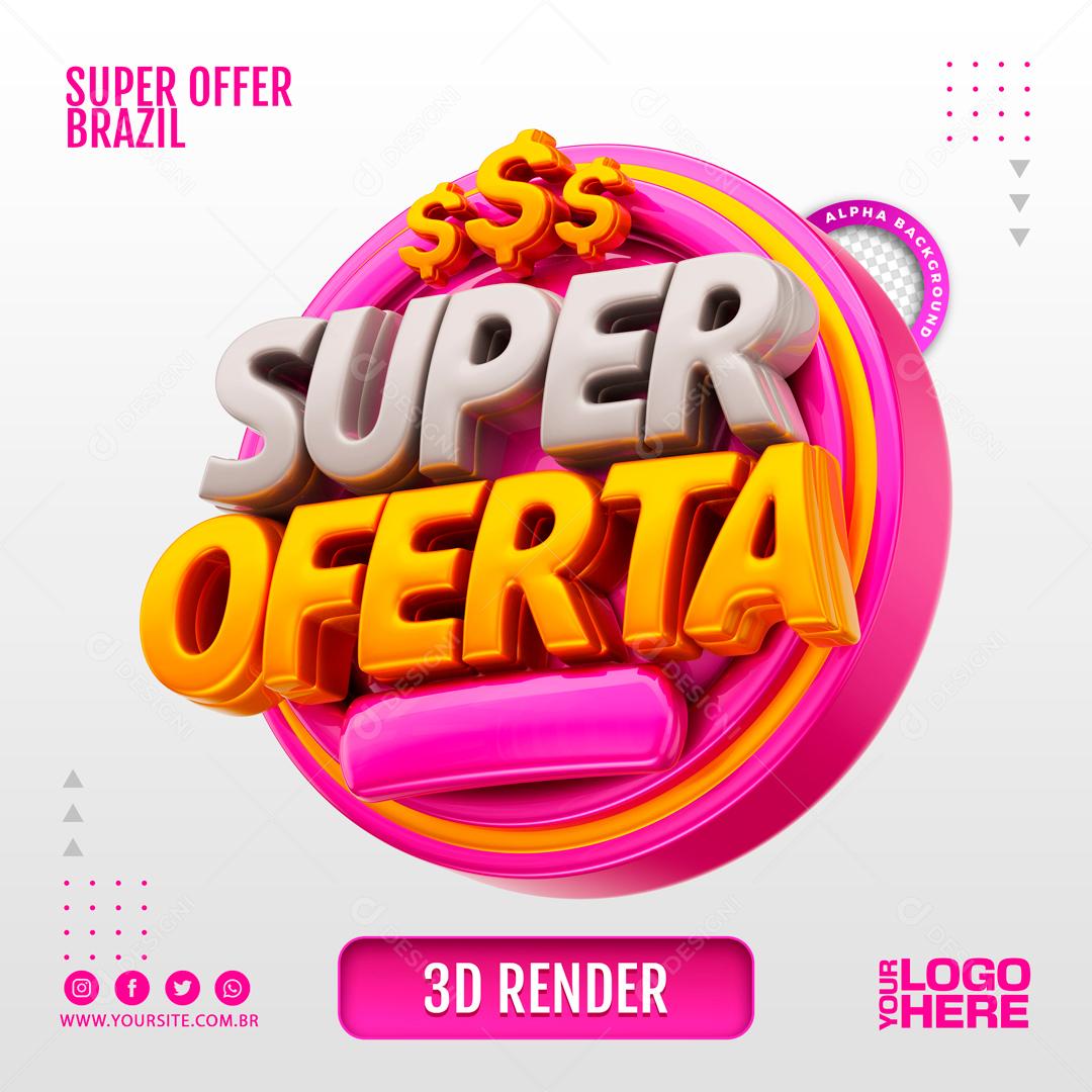 Selo 3D Para Composição Super Ofertas PSD
