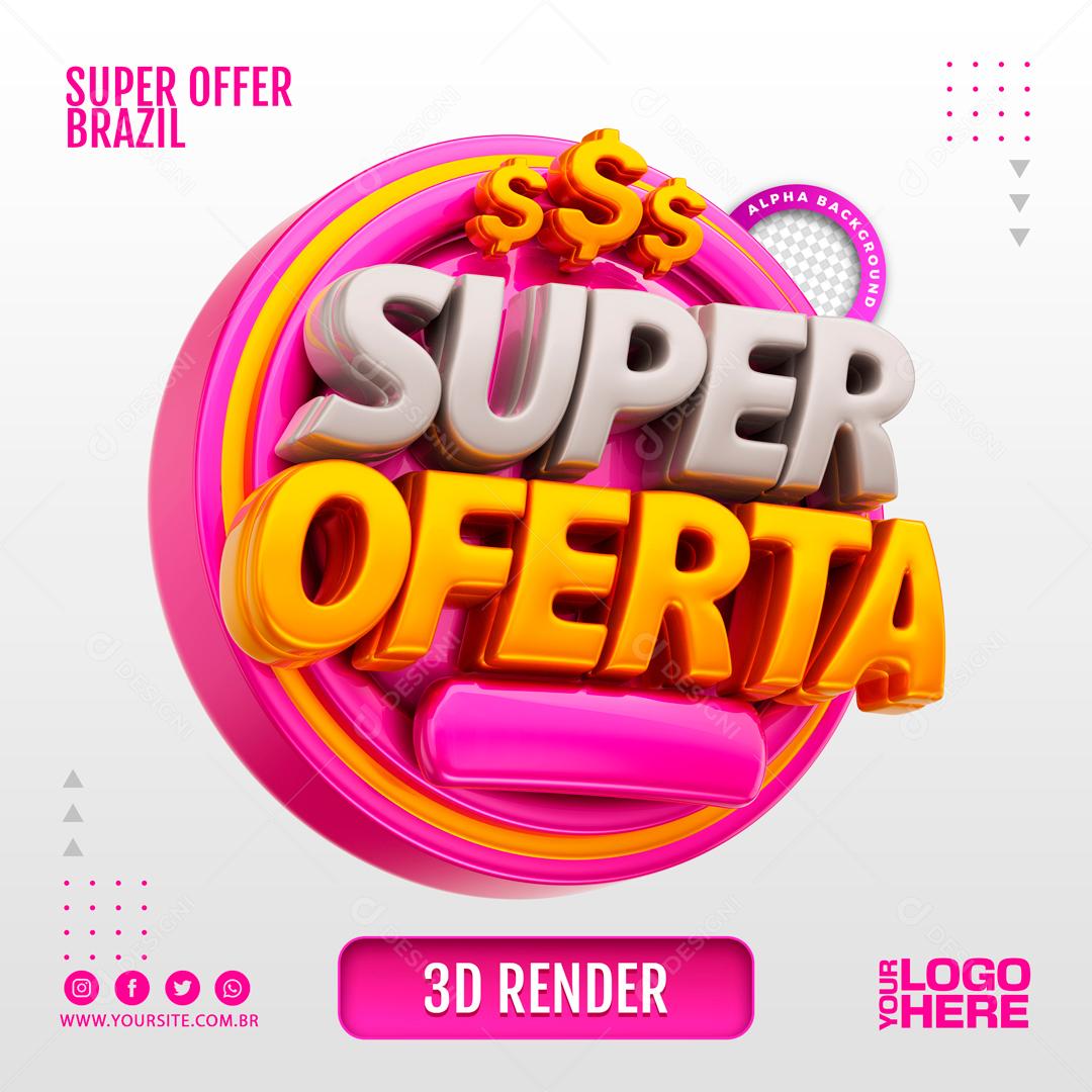 Selo 3D Para Composição Super Ofertas PSD
