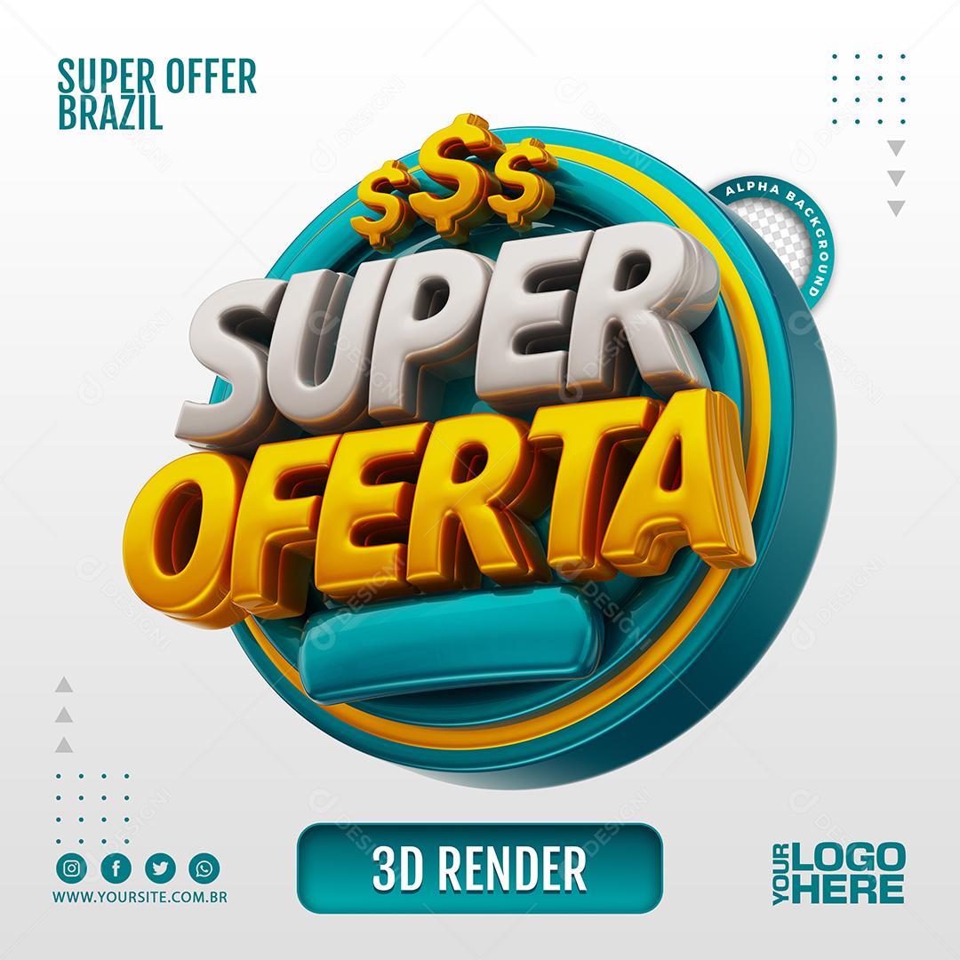 Selo 3D Para Composição Super Ofertas PSD