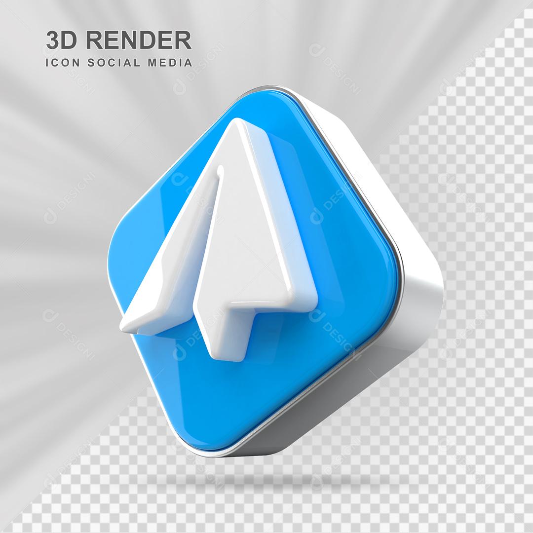 Telegram Elemento 3D Para Composição PSD