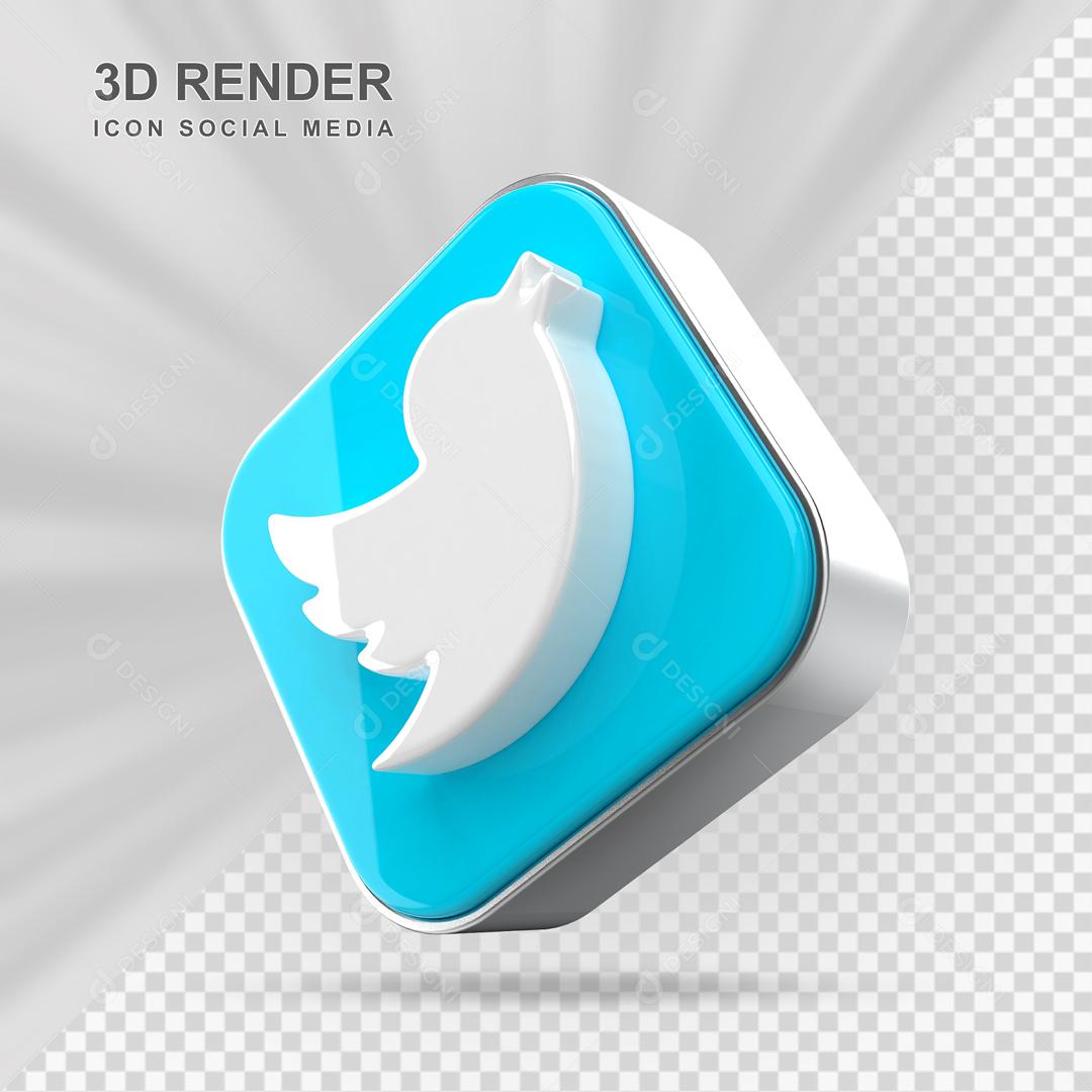 Twitter Elemento 3D Para Composição PSD