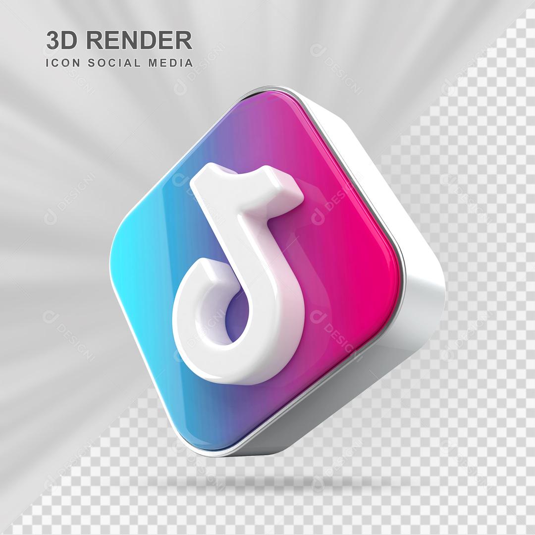 Tiktok Elemento 3D Para Composição PSD