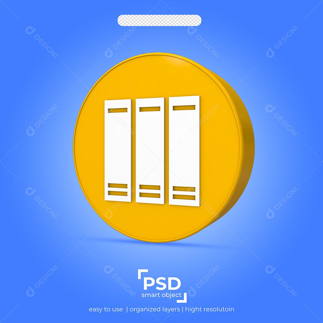 Elemento 3D Para Composição Arquivos Amarelos PSD
