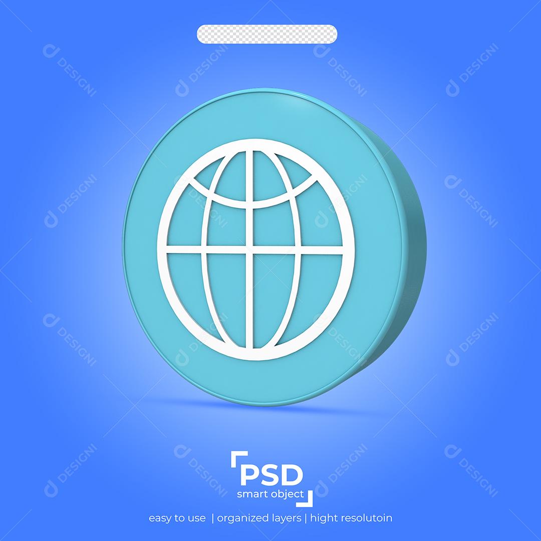 Elemento 3D Para Composição Internet Pesquisa PSD