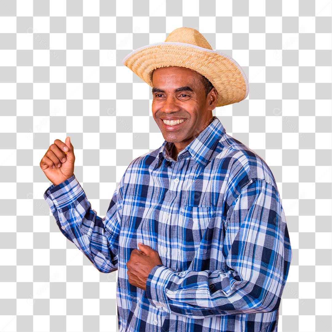 Homem brasileiro vestindo roupas típicas para a Festa Junina