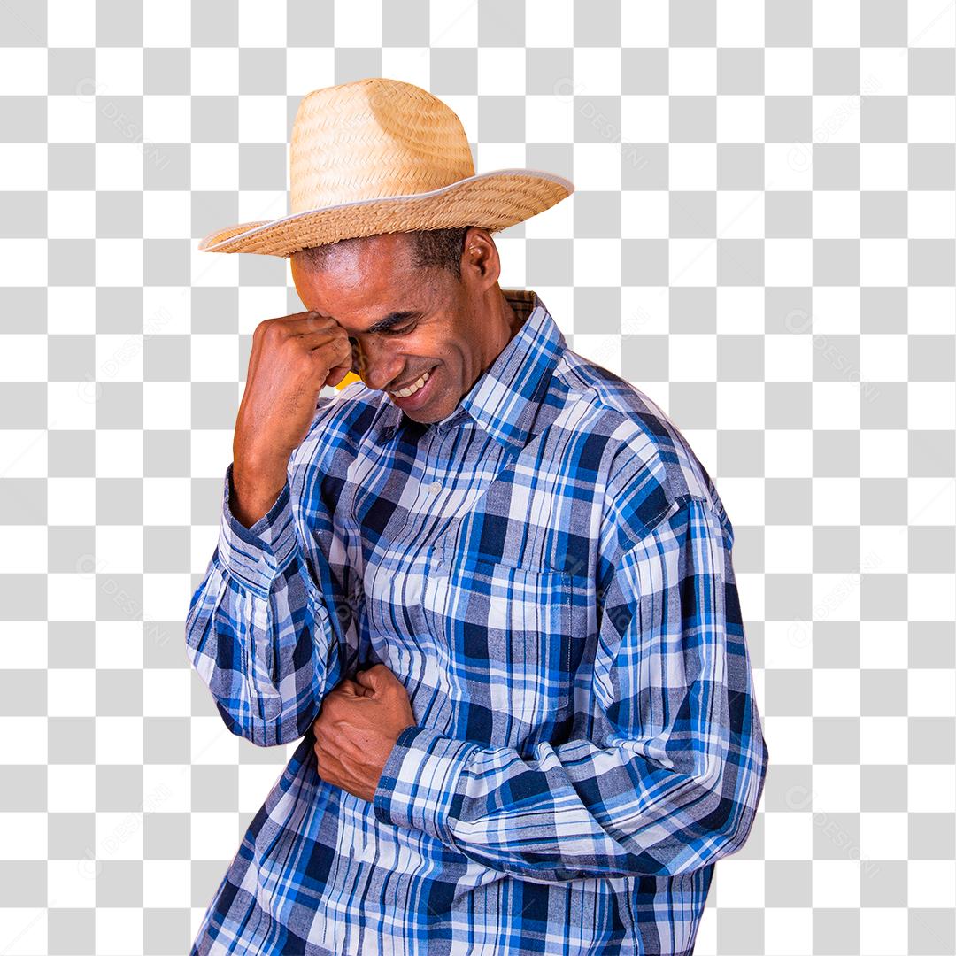 Homem brasileiro vestindo roupas típicas para a Festa Junina