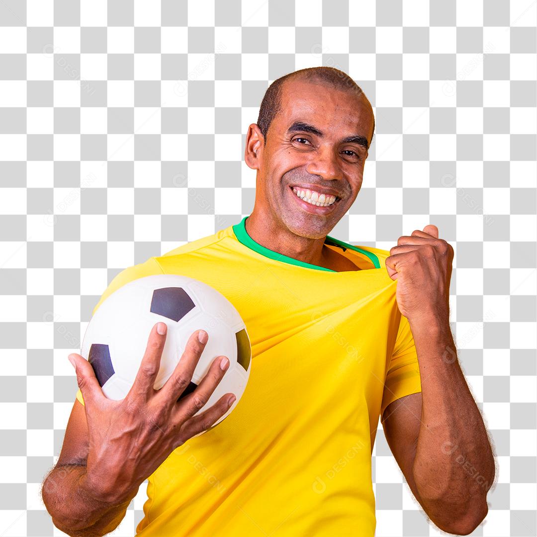 Fã brasileiro comemorando