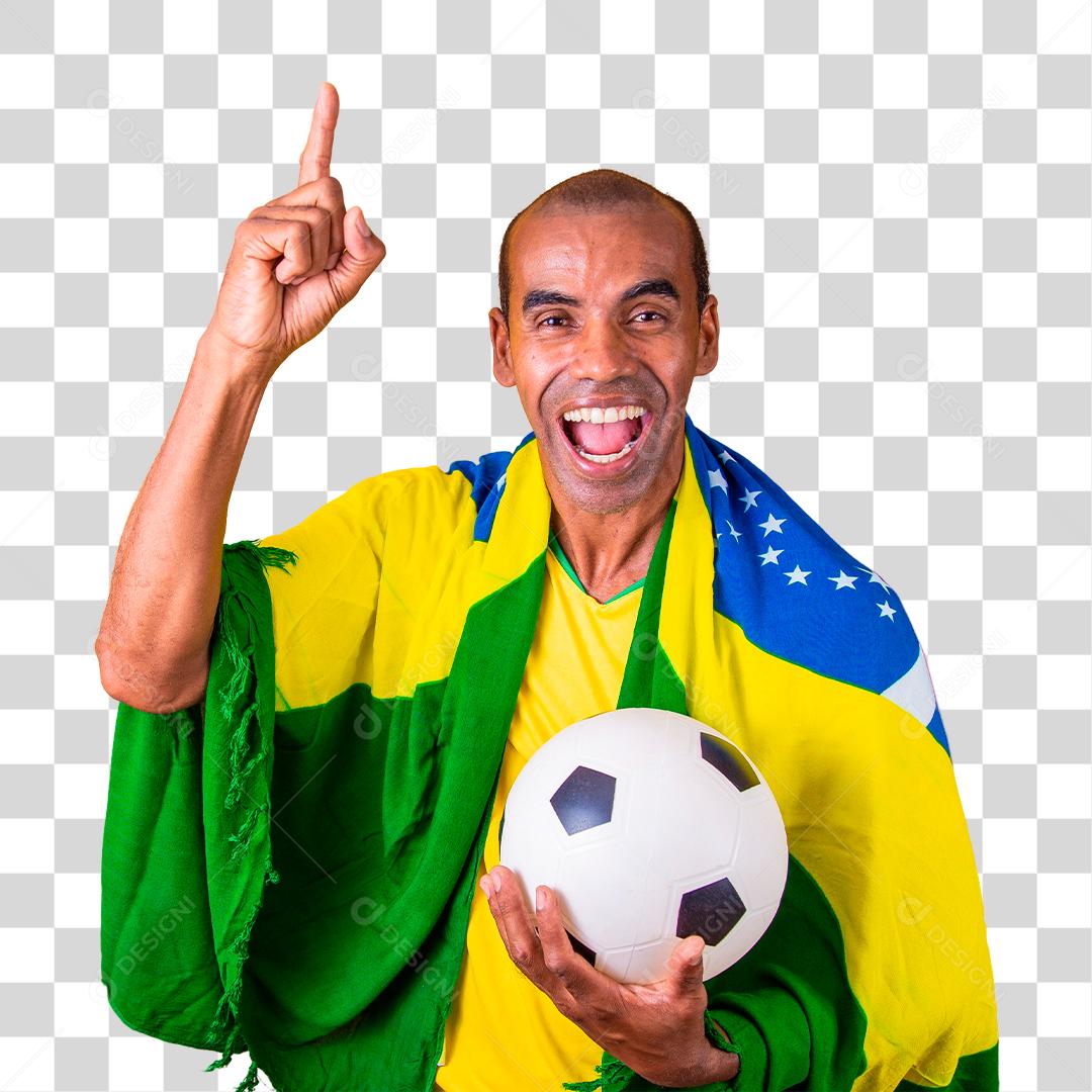 Fã brasileiro comemorando