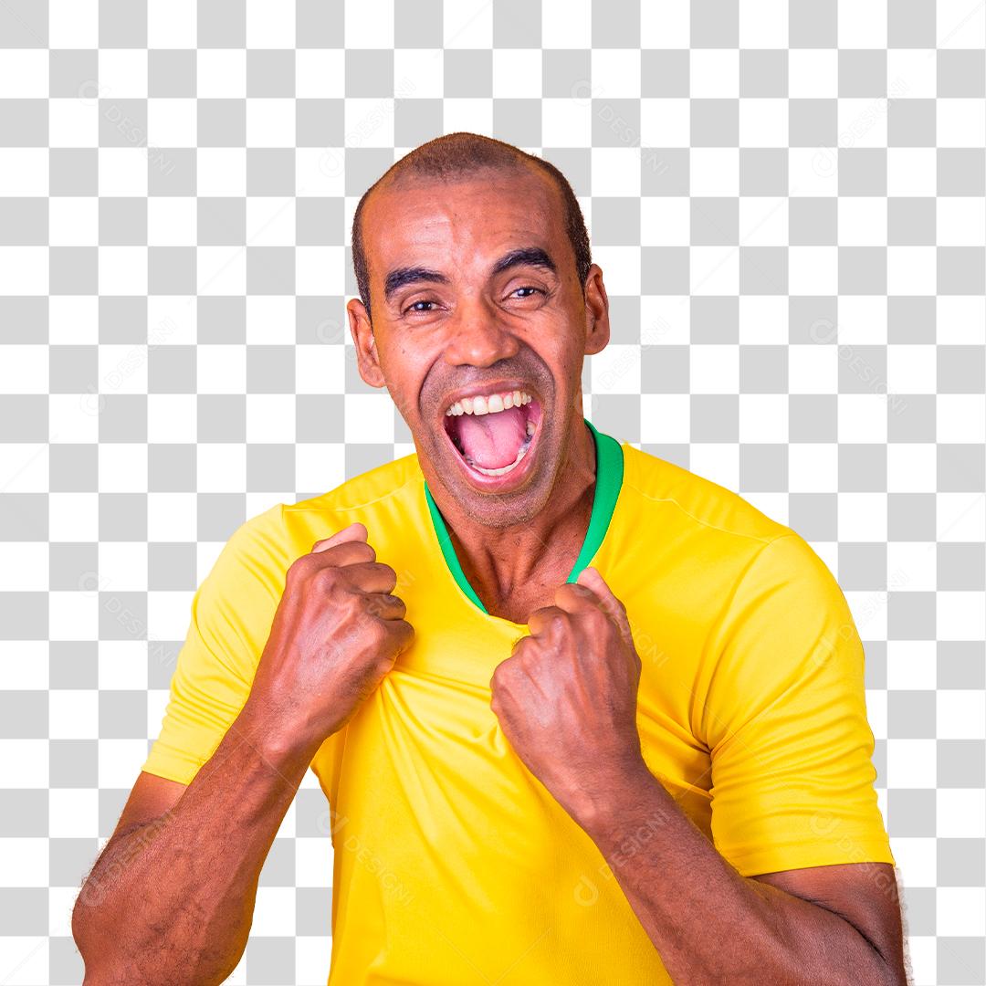 homem afro brasileiro fã brasileiro