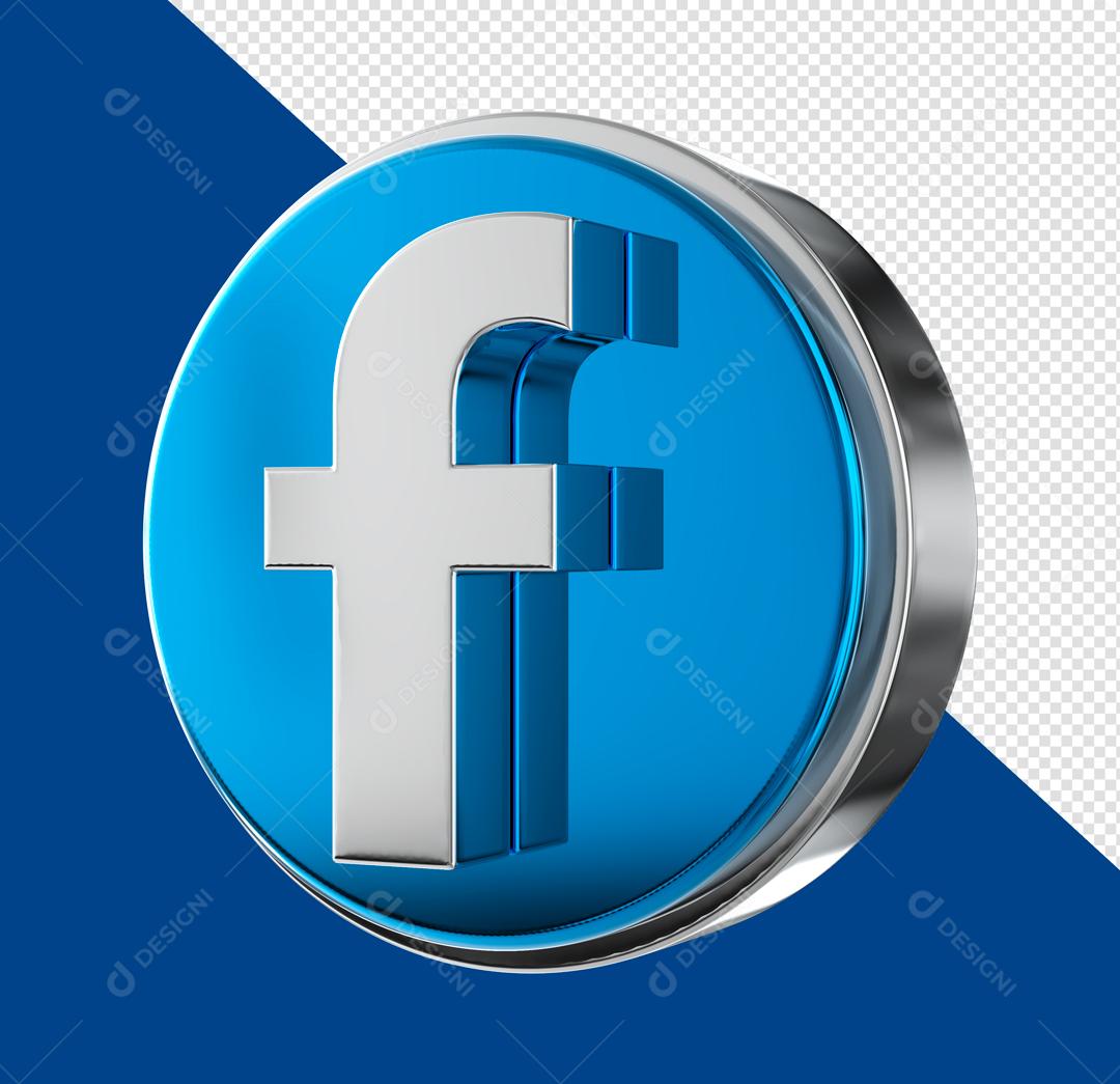 Círculo do Facebook Elemento 3D Para Composição PSD