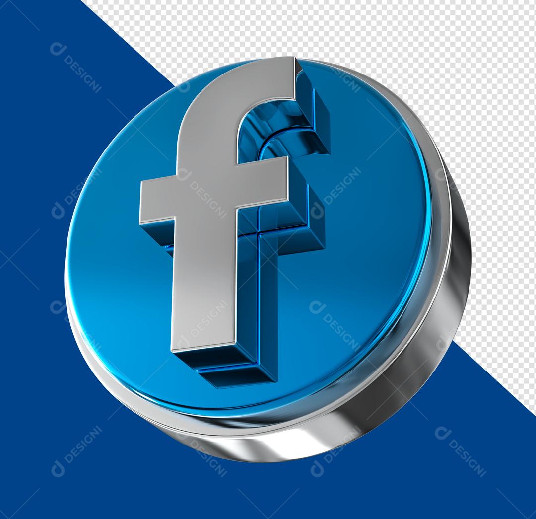 Círculo do Facebook Elemento 3D Para Composição PSD