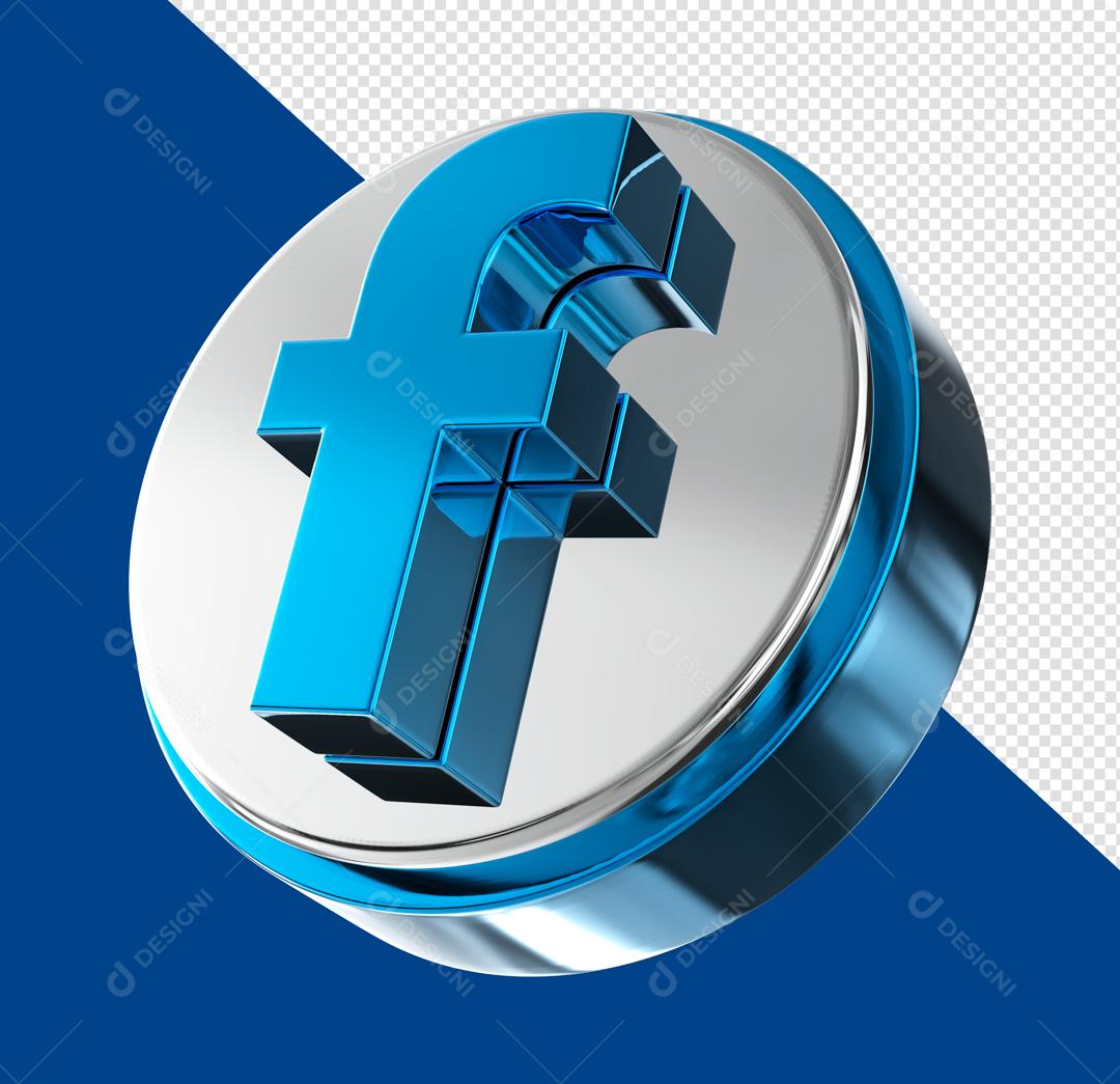 Facebook Ícone 3D Para Composição PSD