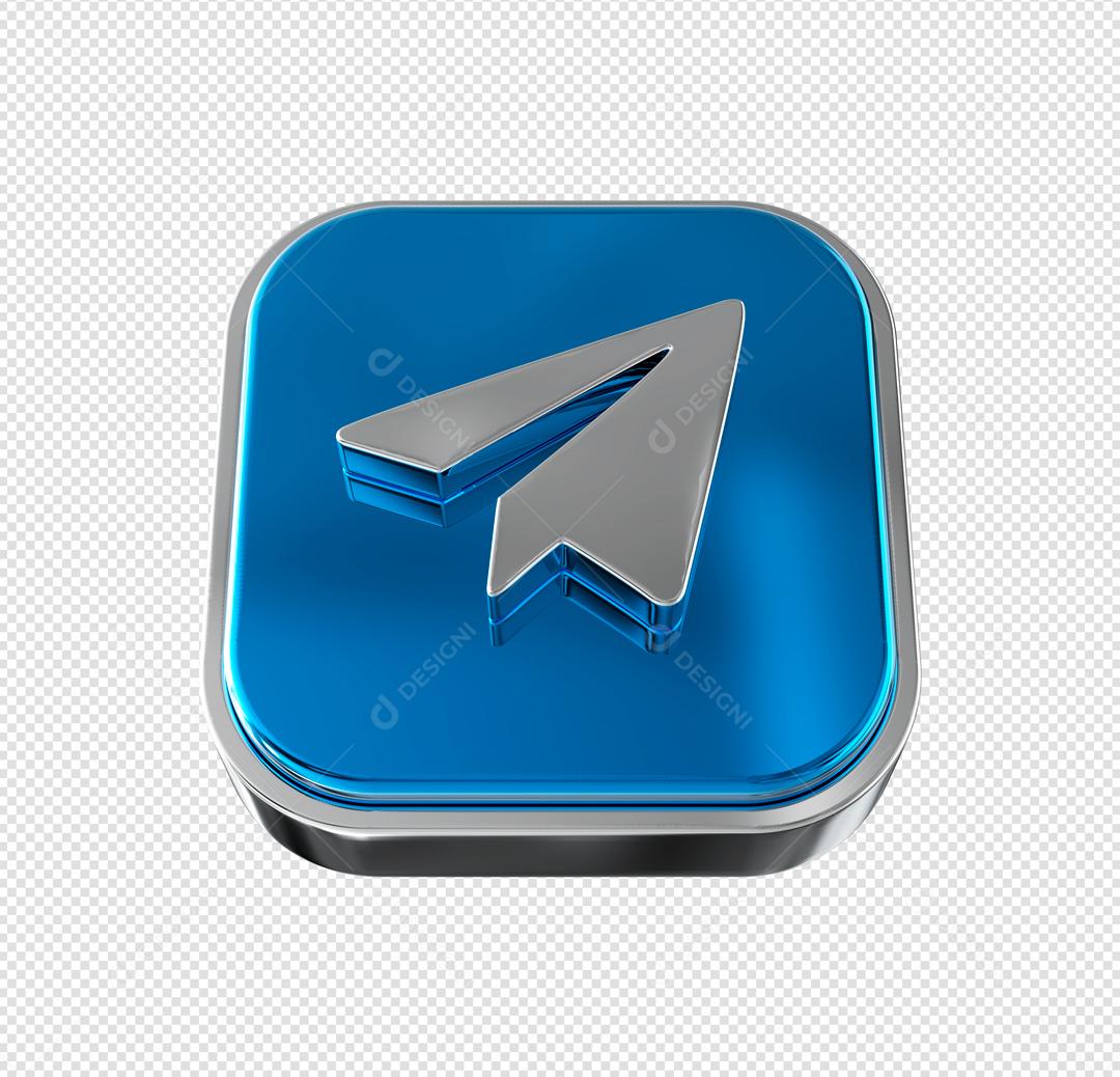 Telegram Elemento 3D Para Composição PSD