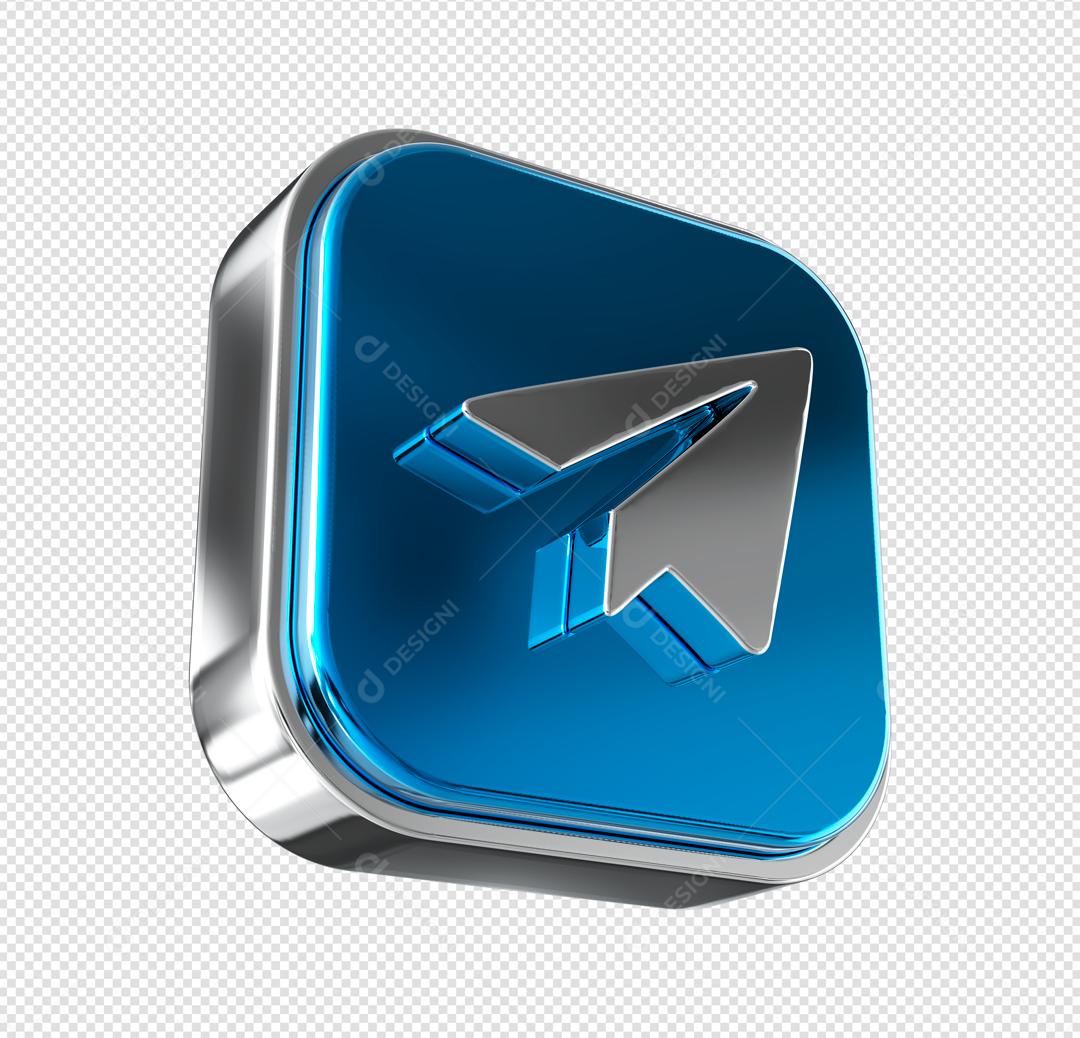 Telegram Elemento 3D Para Composição PSD