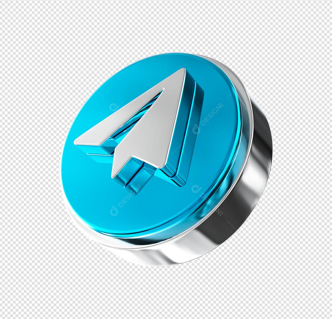 Ícone 3D Telegram Para Composição PSD