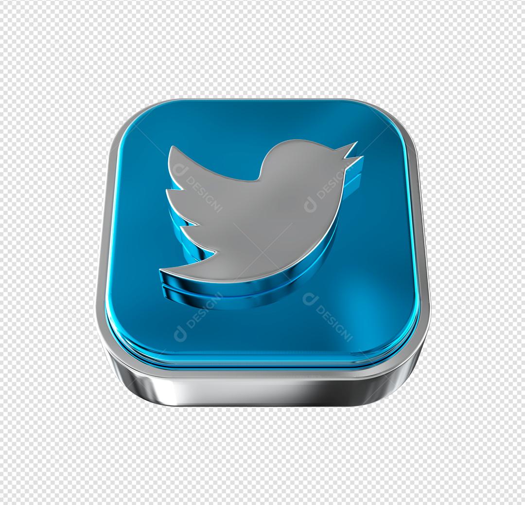 Twitter Elemento 3D Para Composição PSD