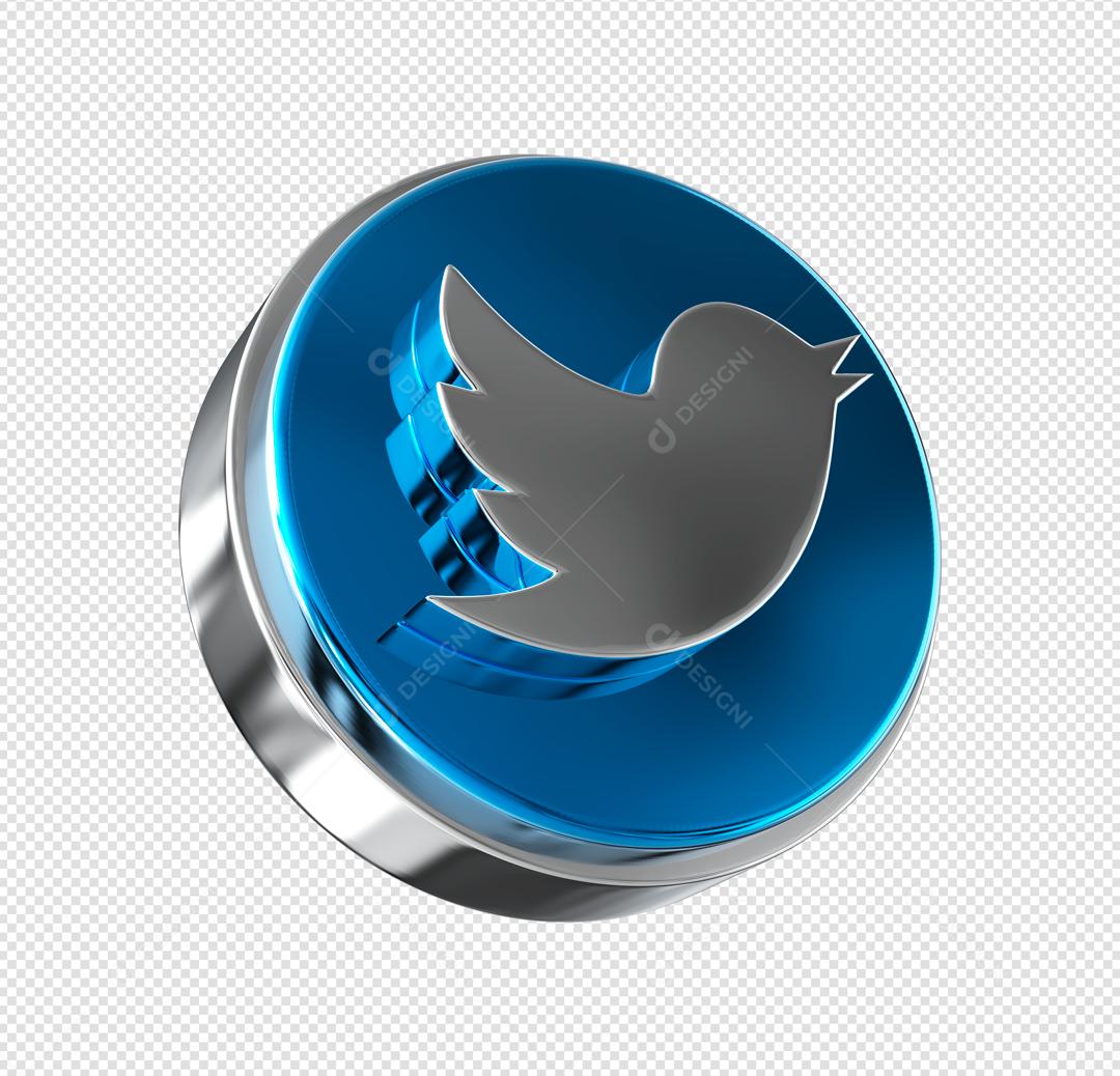 Ícone 3D Twitter Para Composição PSD