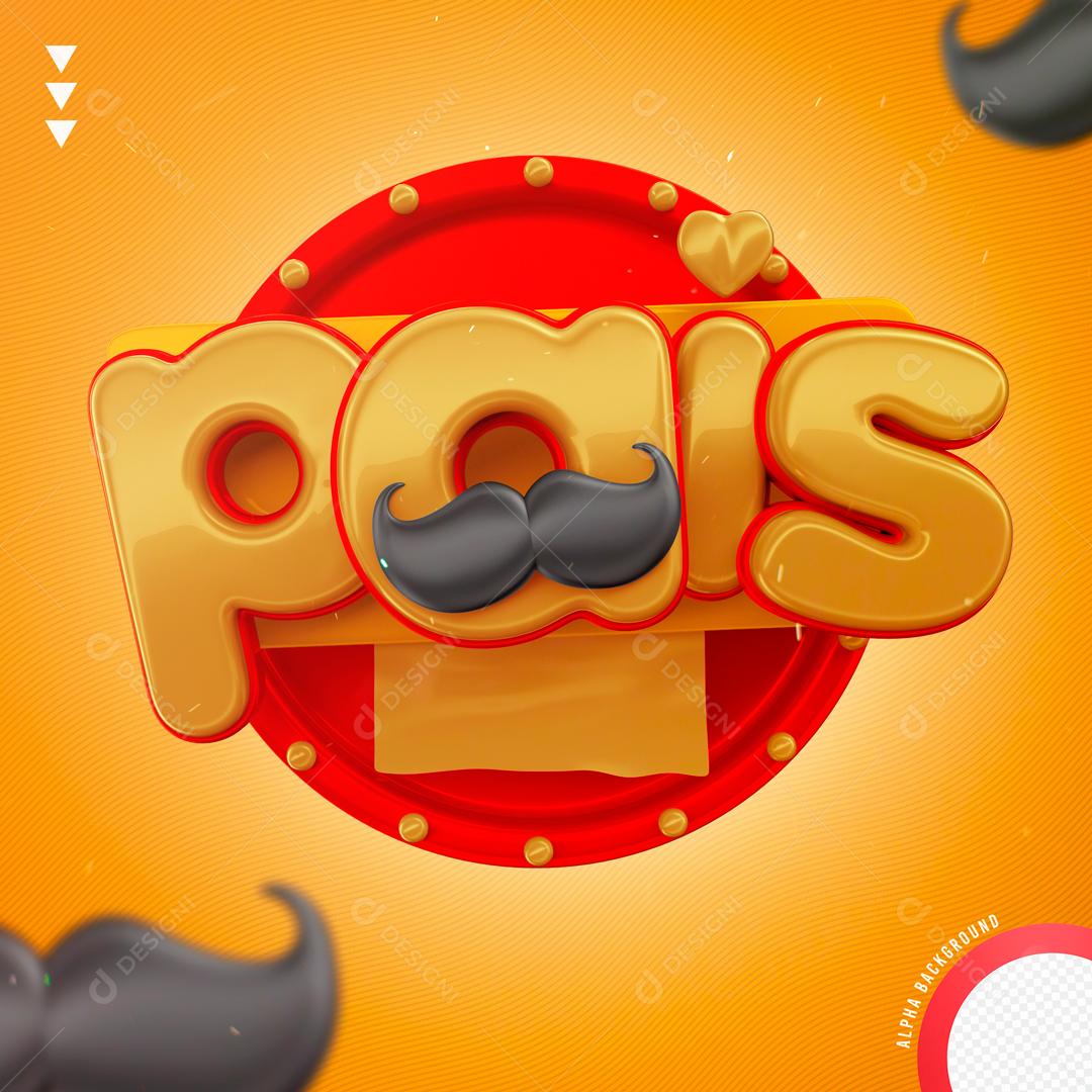 Selo 3D Para Composição Dia Dos Paios Data Comemorativa PNG Transparente