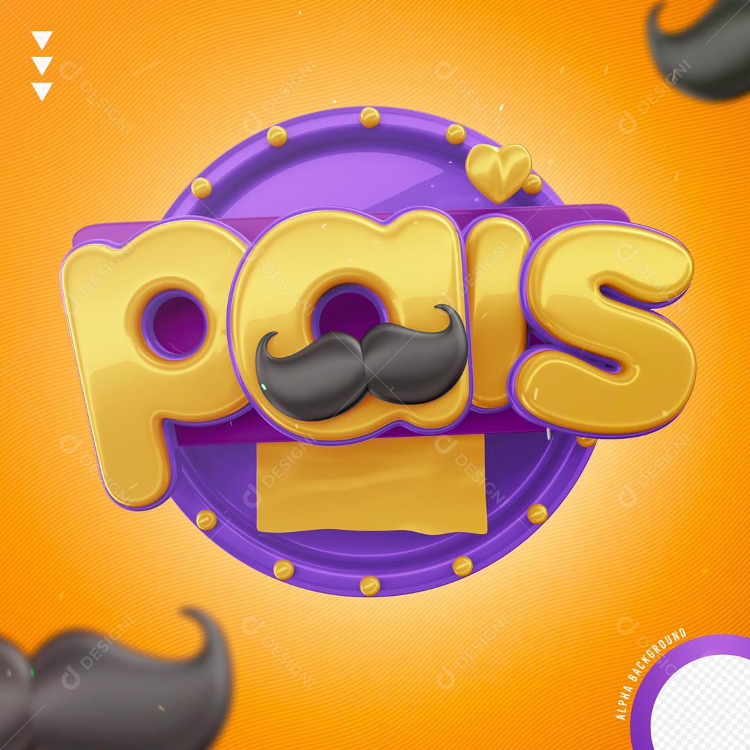 Selo 3D Para Composição Dia Dos Paios Data Comemorativa PNG Transparente