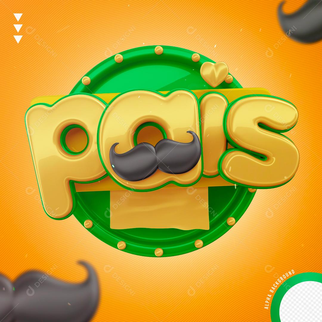 Selo 3D Para Composição Dia Dos Paios Data Comemorativa PNG Transparente