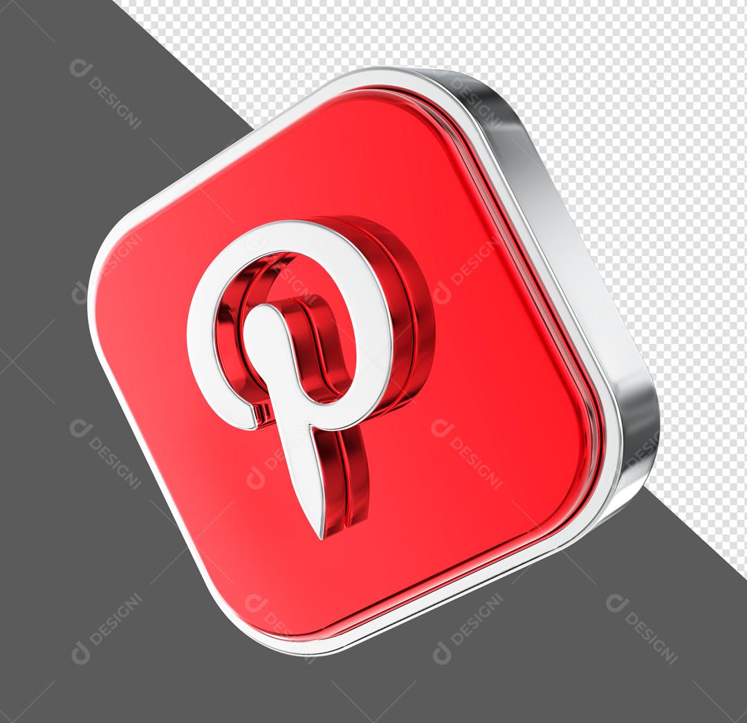 Elemento 3D Pinterest Para Composição PSD