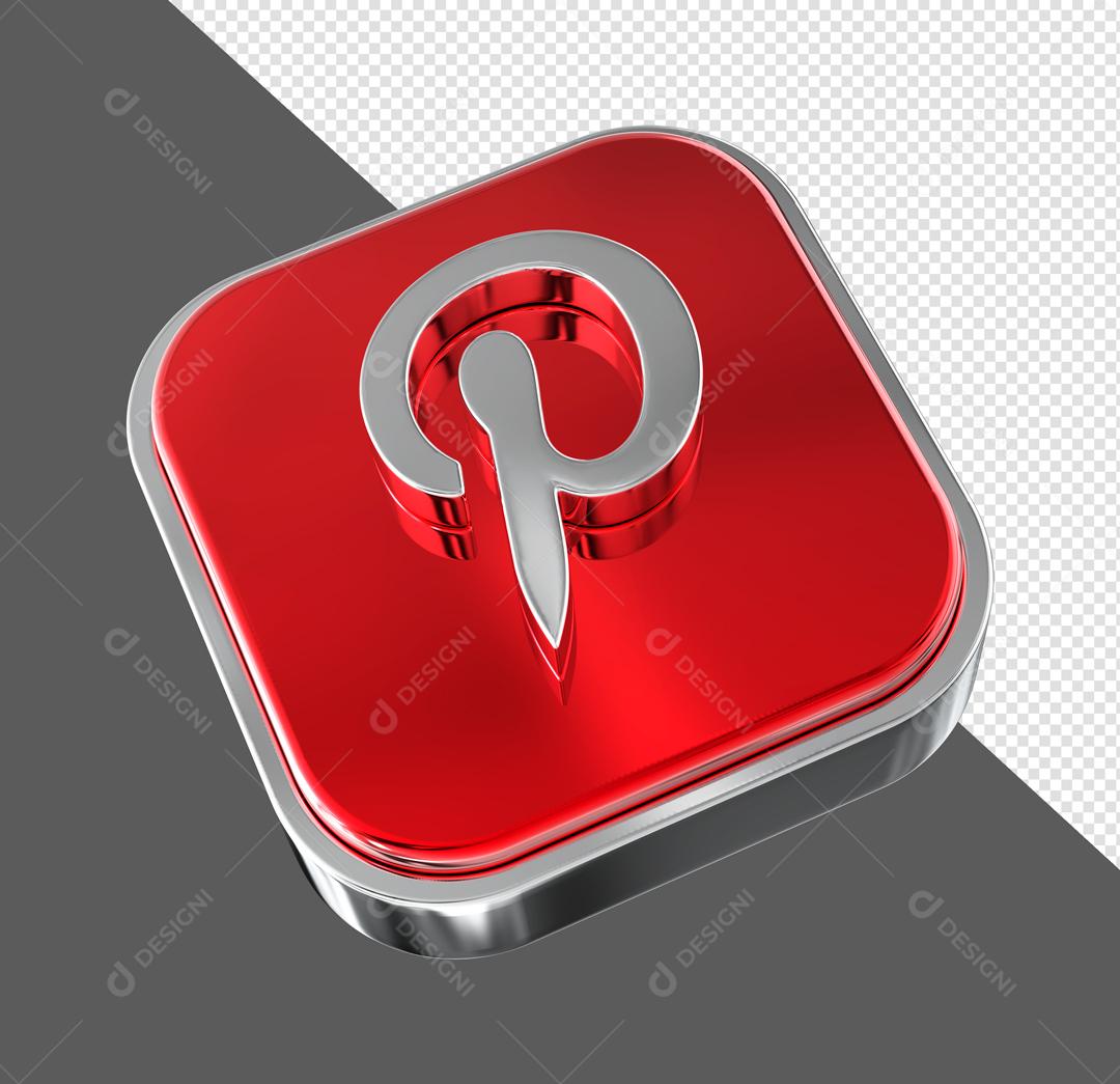 Pinterest Elemento 3D Para Composição PSD
