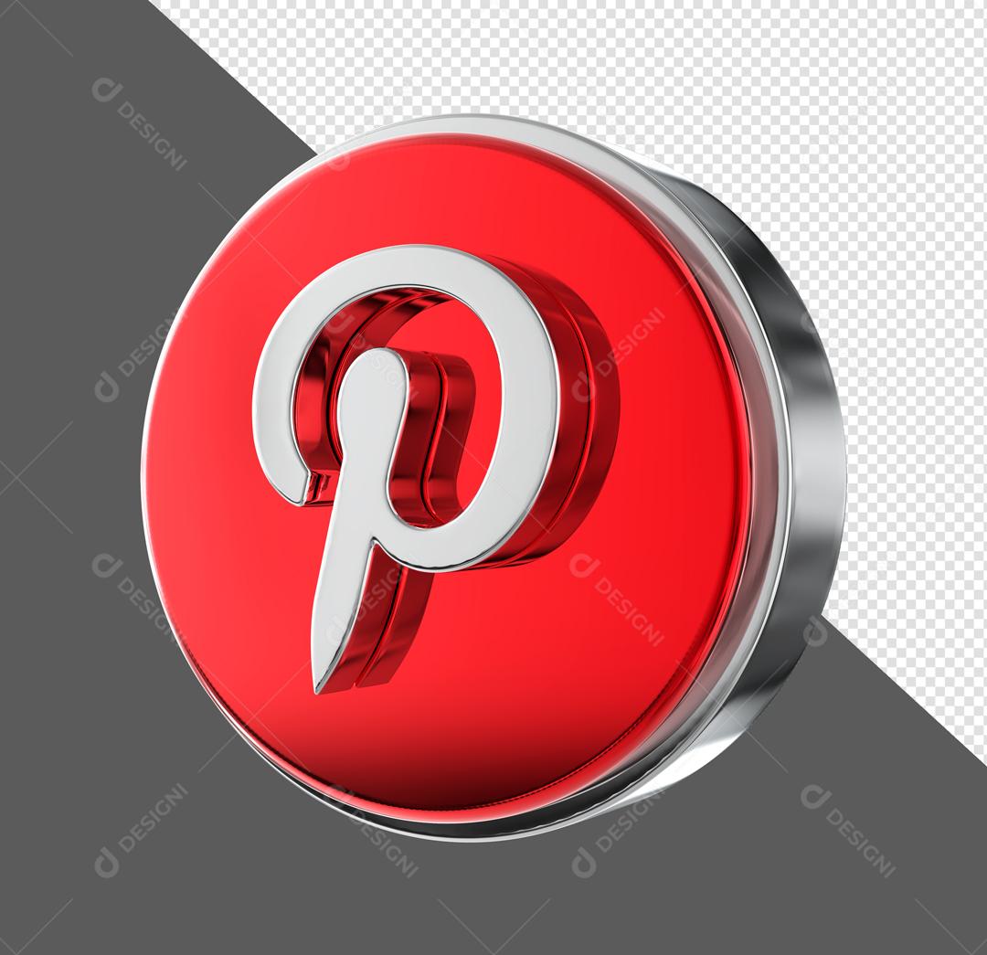 Pinterest 3D Ícone Elemento Para Composição PSD