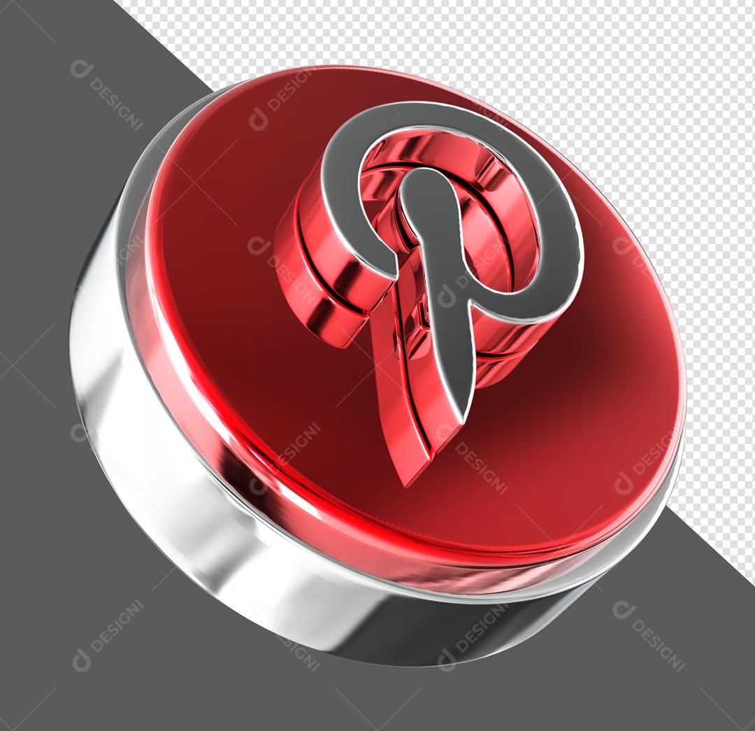 Pinterest 3D Ícone Elemento Para Composição PSD