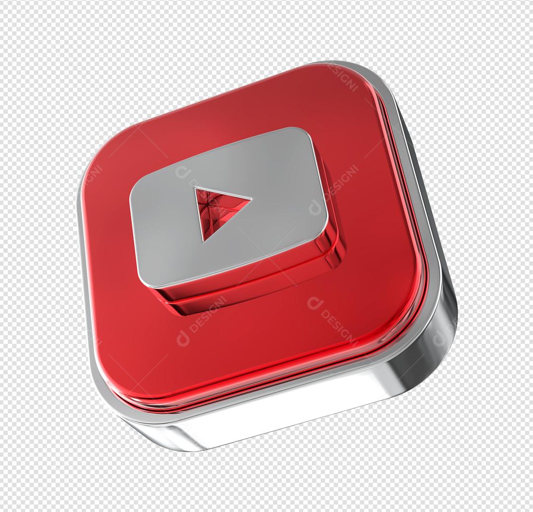 Elemento 3D Youtube Para Composição PSD