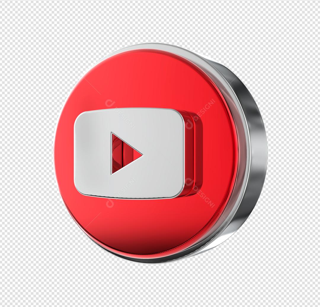 Youtube Ícone 3D Para Composição PSD