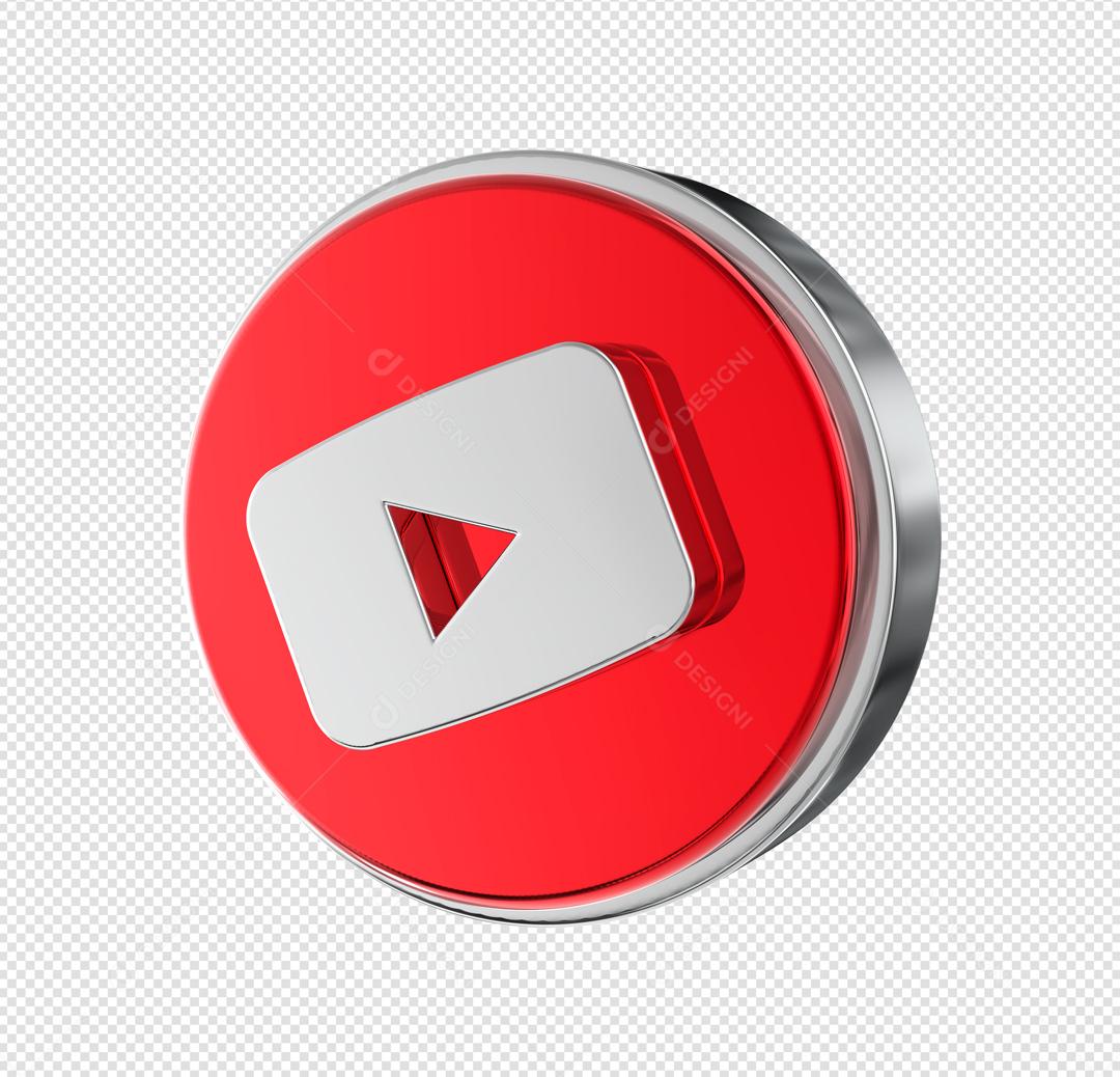 Ícone 3D Youtube Para Composição PSD